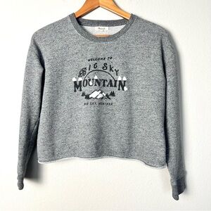Madewell Big Sky Cutoff Sweatshirt Comfy Loungewear Travel Graphic‎ Size Small